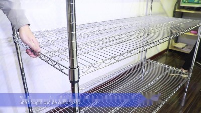 川井電鍍鉻重型線網貨架安裝視頻